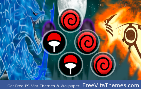 madara susano’o vs naruto & kurama PS Vita Wallpaper